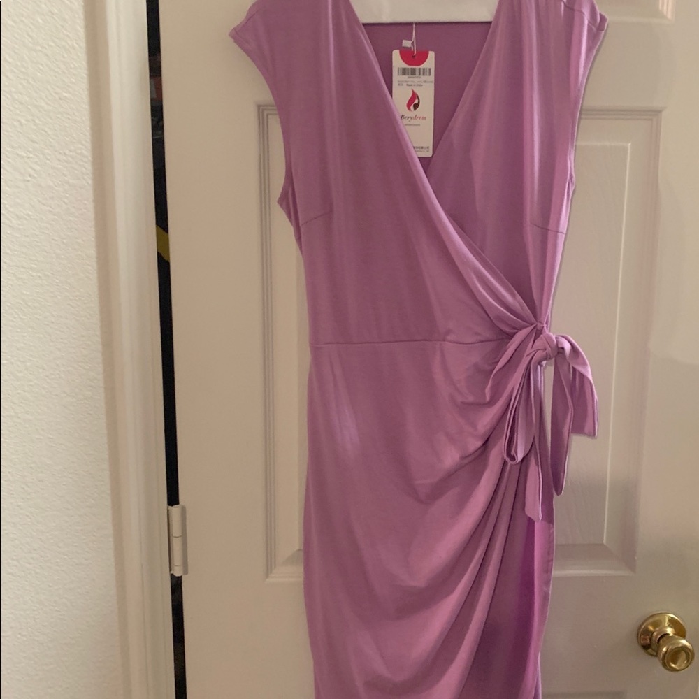 Lavender wrap around women’s dress